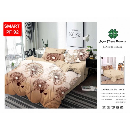 Lenjerii de pat Finet 6 Piese Lenjerii Finet cu cearceaf normal Oferta 1+1