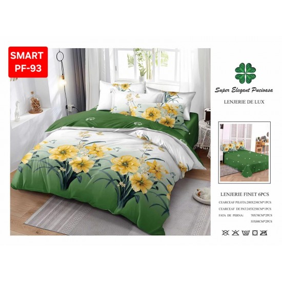 Lenjerii de pat Finet 6 Piese Lenjerii Finet cu cearceaf normal Oferta 1+1