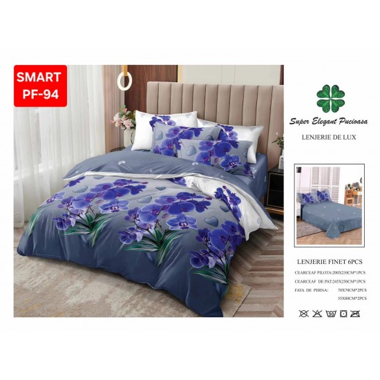 Lenjerii de pat Finet 6 Piese Lenjerii Finet cu cearceaf normal Oferta 1+1