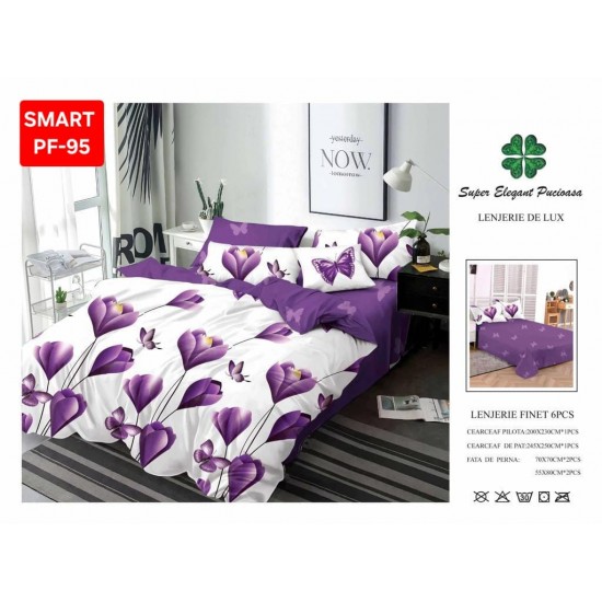 Lenjerii de pat Finet 6 Piese Lenjerii Finet cu cearceaf normal Oferta 1+1