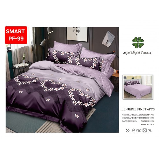 Lenjerii de pat Finet 6 Piese Lenjerii Finet cu cearceaf normal Oferta 1+1