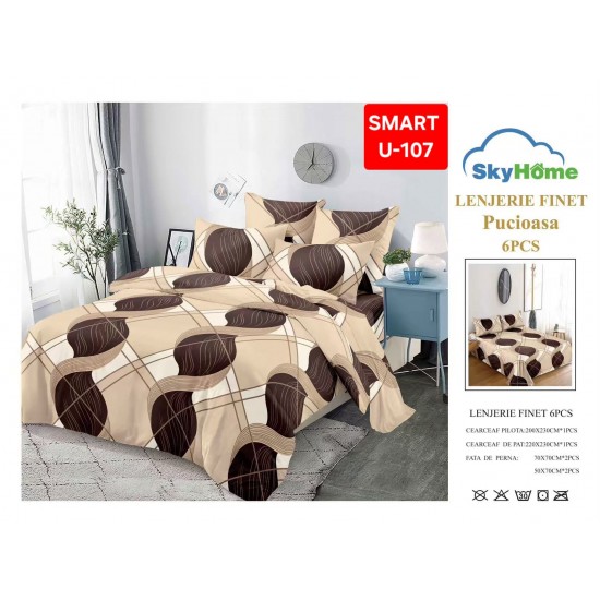 Lenjerii de pat Finet 6 Piese Lenjerii Finet cu cearceaf normal Oferta 1+1