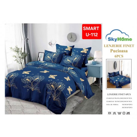 Lenjerii de pat Finet 6 Piese Lenjerii Finet cu cearceaf normal Oferta 1+1