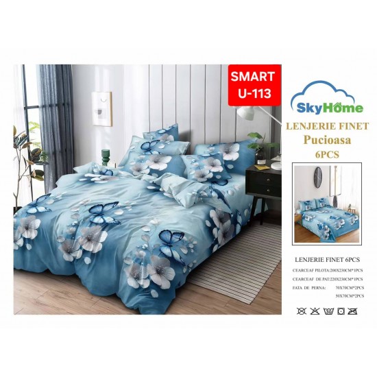 Lenjerii de pat Finet 6 Piese Lenjerii Finet cu cearceaf normal Oferta 1+1