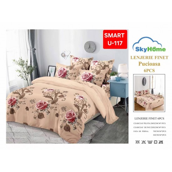 Lenjerii de pat Finet 6 Piese Lenjerii Finet cu cearceaf normal Oferta 1+1