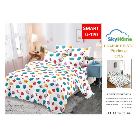 Lenjerii de pat Finet 6 Piese Lenjerii Finet cu cearceaf normal Oferta 1+1