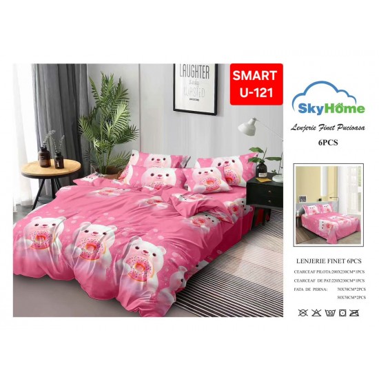 Lenjerii de pat Finet 6 Piese Lenjerii Finet cu cearceaf normal Oferta 1+1