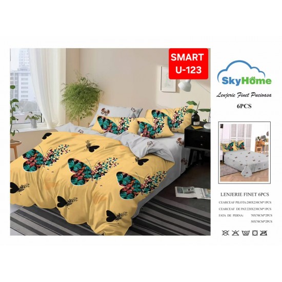 Lenjerii de pat Finet 6 Piese Lenjerii Finet cu cearceaf normal Oferta 1+1