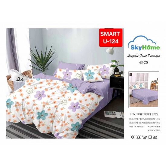 Lenjerii de pat Finet 6 Piese Lenjerii Finet cu cearceaf normal Oferta 1+1