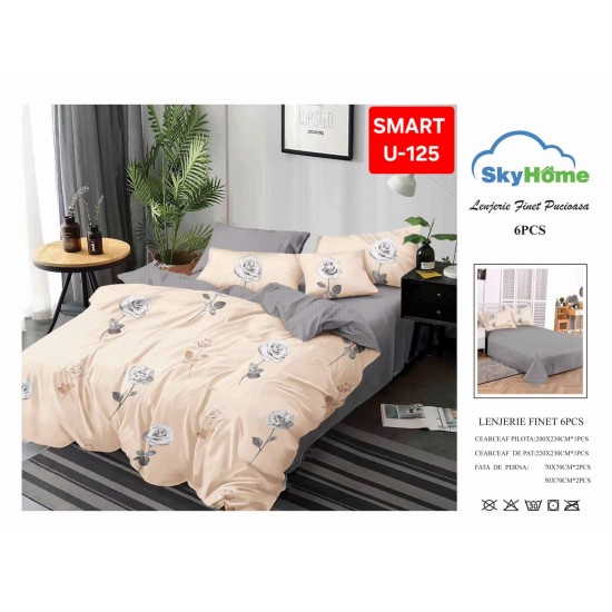 Lenjerii de pat Finet 6 Piese Lenjerii Finet cu cearceaf normal Oferta 1+1