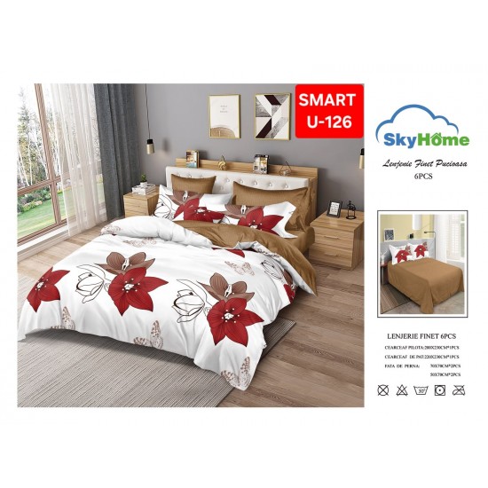 Lenjerii de pat Finet 6 Piese Lenjerii Finet cu cearceaf normal Oferta 1+1