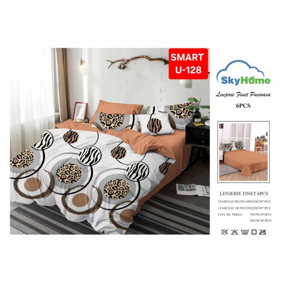 Lenjerii de pat Finet 6 Piese Lenjerii Finet cu cearceaf normal Oferta 1+1