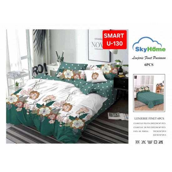 Lenjerii de pat Finet 6 Piese Lenjerii Finet cu cearceaf normal Oferta 1+1