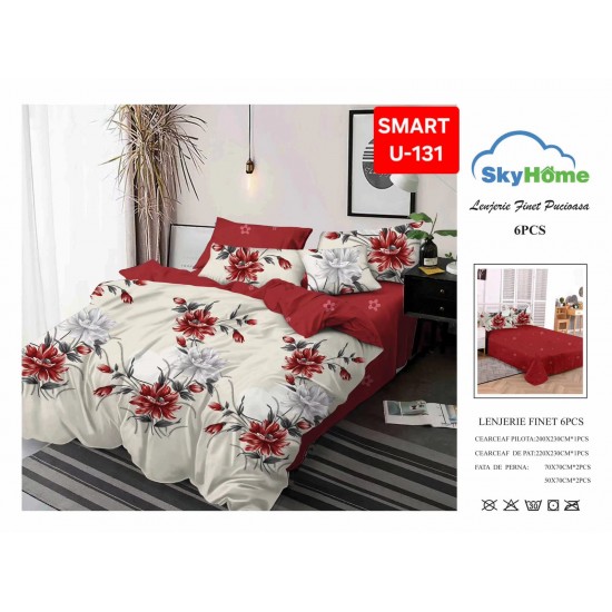 Lenjerii de pat Finet 6 Piese Lenjerii Finet cu cearceaf normal Oferta 1+1