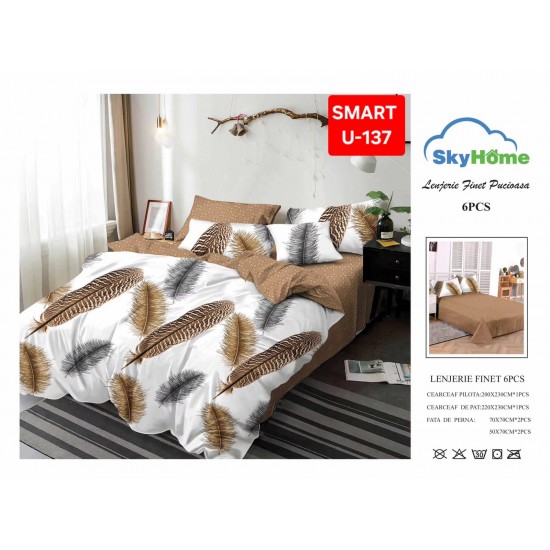Lenjerii de pat Finet 6 Piese Lenjerii Finet cu cearceaf normal Oferta 1+1
