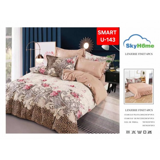 Lenjerii de pat Finet 6 Piese Lenjerii Finet cu cearceaf normal Oferta 1+1