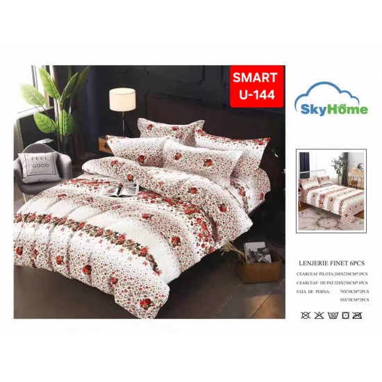 Lenjerii de pat Finet 6 Piese Lenjerii Finet cu cearceaf normal Oferta 1+1