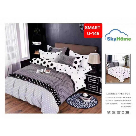 Lenjerii de pat Finet 6 Piese Lenjerii Finet cu cearceaf normal Oferta 1+1