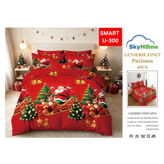 Lenjerii de pat Finet 6 Piese Lenjerii Finet cu cearceaf normal Oferta 1+1