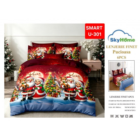 Lenjerii de pat Finet 6 Piese Lenjerii Finet cu cearceaf normal Oferta 1+1