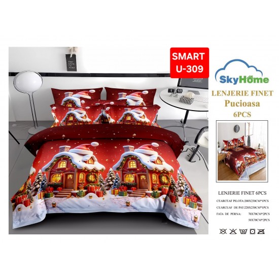 Lenjerii de pat Finet 6 Piese Lenjerii Finet cu cearceaf normal Oferta 1+1
