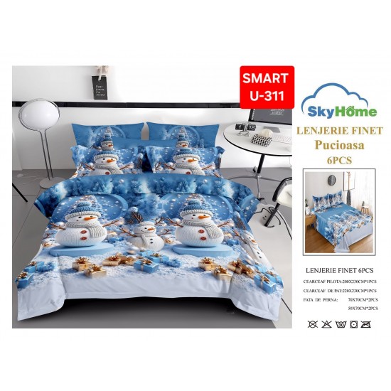 Lenjerii de pat Finet 6 Piese Lenjerii Finet cu cearceaf normal Oferta 1+1