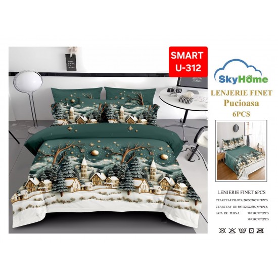 Lenjerii de pat Finet 6 Piese Lenjerii Finet cu cearceaf normal Oferta 1+1