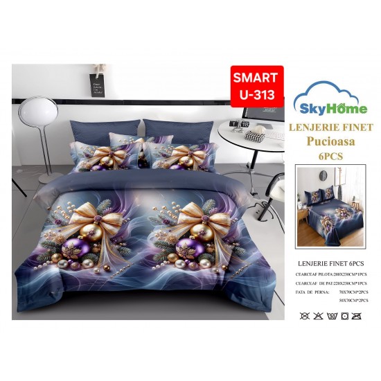 Lenjerii de pat Finet 6 Piese Lenjerii Finet cu cearceaf normal Oferta 1+1