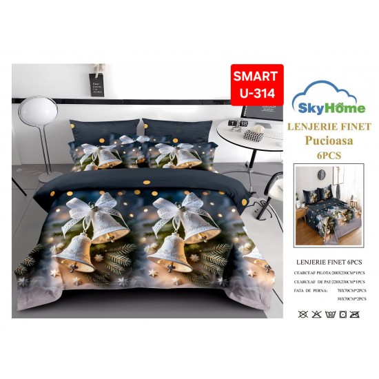 Lenjerii de pat Finet 6 Piese Lenjerii Finet cu cearceaf normal Oferta 1+1