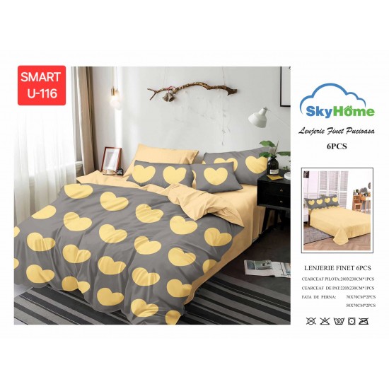 Lenjerii de pat Finet 6 Piese Lenjerii 2 persoane Finet 6 piese