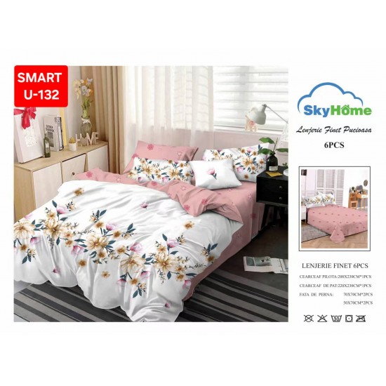 Lenjerii de pat Finet 6 Piese Lenjerii 2 persoane Finet 6 piese