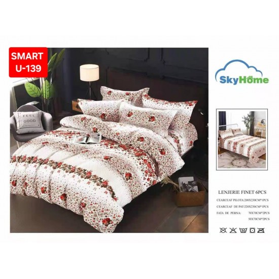 Lenjerii de pat Finet 6 Piese Lenjerii 2 persoane Finet 6 piese