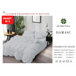 Lenjerie de pat tip hotel din BUMBAC 100% DAMASC , 6 piese Lenjerie de pat tip hotel din BUMBAC 100% DAMASC , 6 piese