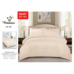 Lenjerie de pat cu elastic tip hotel din BUMBAC 100% DAMASC , 4 piese Lenjerie de pat cu elastic tip hotel din BUMBAC 100% DAMASC , 4 piese