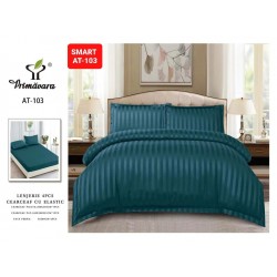 Lenjerie de pat cu elastic tip hotel din BUMBAC 100% DAMASC , 4 piese Lenjerie de pat cu elastic tip hotel din BUMBAC 100% DAMASC , 4 piese