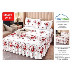 Cearceaf cu Volane din Finet + 2 Fete Perna - 160x200x45 Cearceaf cu Volane din Finet + 2 Fete Perna - 160x200x45