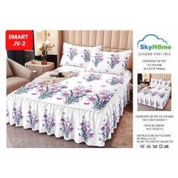 Cearceaf cu Volane din Finet + 2 Fete Perna - 160x200x45 Cearceaf cu Volane din Finet + 2 Fete Perna - 160x200x45